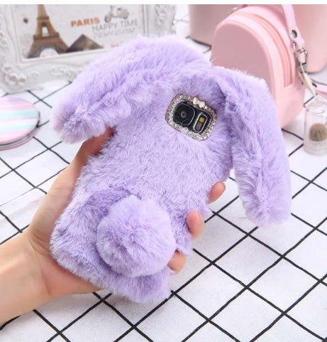 Fluffy Bunny Rabbit Fur Silicone Phone Cases