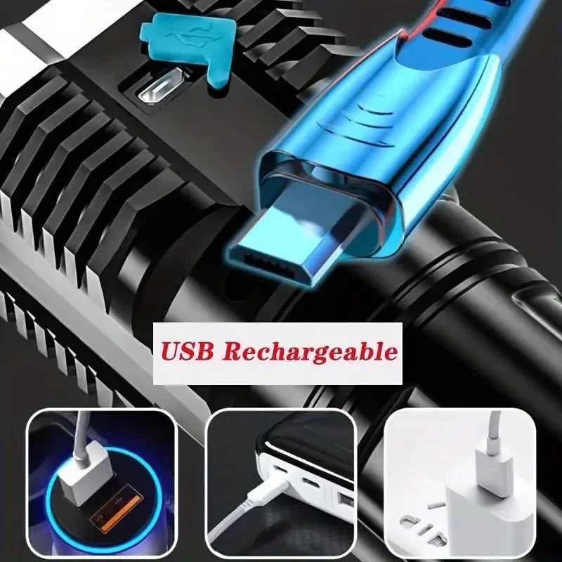 Ultra-Bright USB Rechargeable LED Flashlight