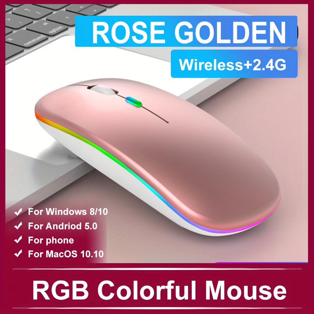 Rechargeable Wireless Ergonomic RGB Mouse