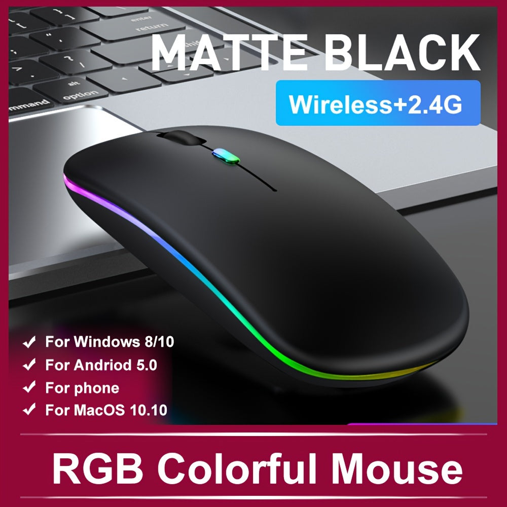 Rechargeable Wireless Ergonomic RGB Mouse