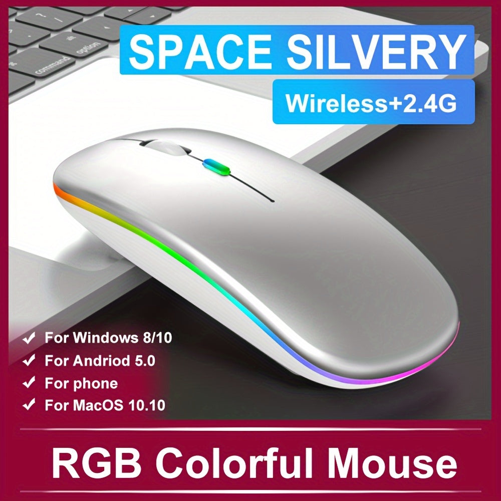 Rechargeable Wireless Ergonomic RGB Mouse