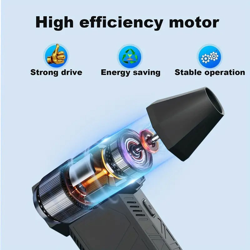 X3 Compressed Air Duster - 130000RPM Rechargeable Electric Air Blower with 3 Gears for Home, Car & PC Cleaning