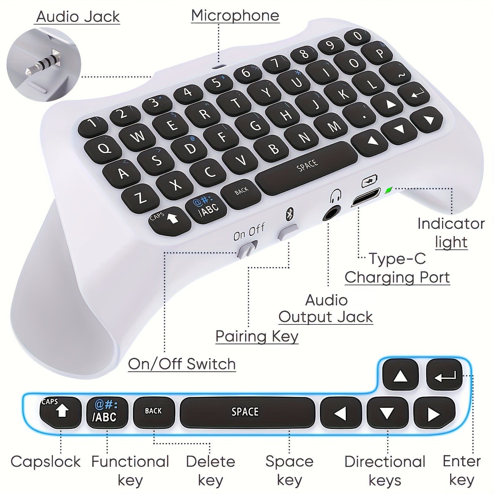 Wireless Controller Keyboard for PS5